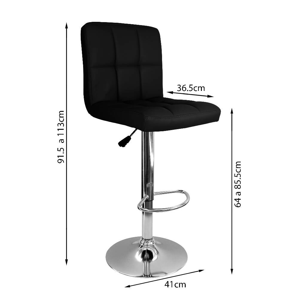 Silla Acolchada Tipo Bar - Negra