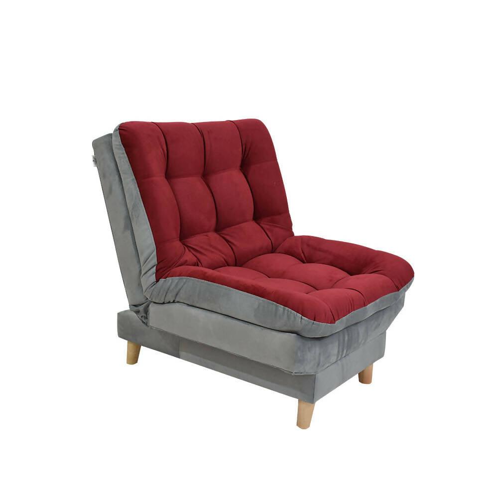 Poltrona moltochic rojo con gris poliéster - VIRTUAL MUEBLES