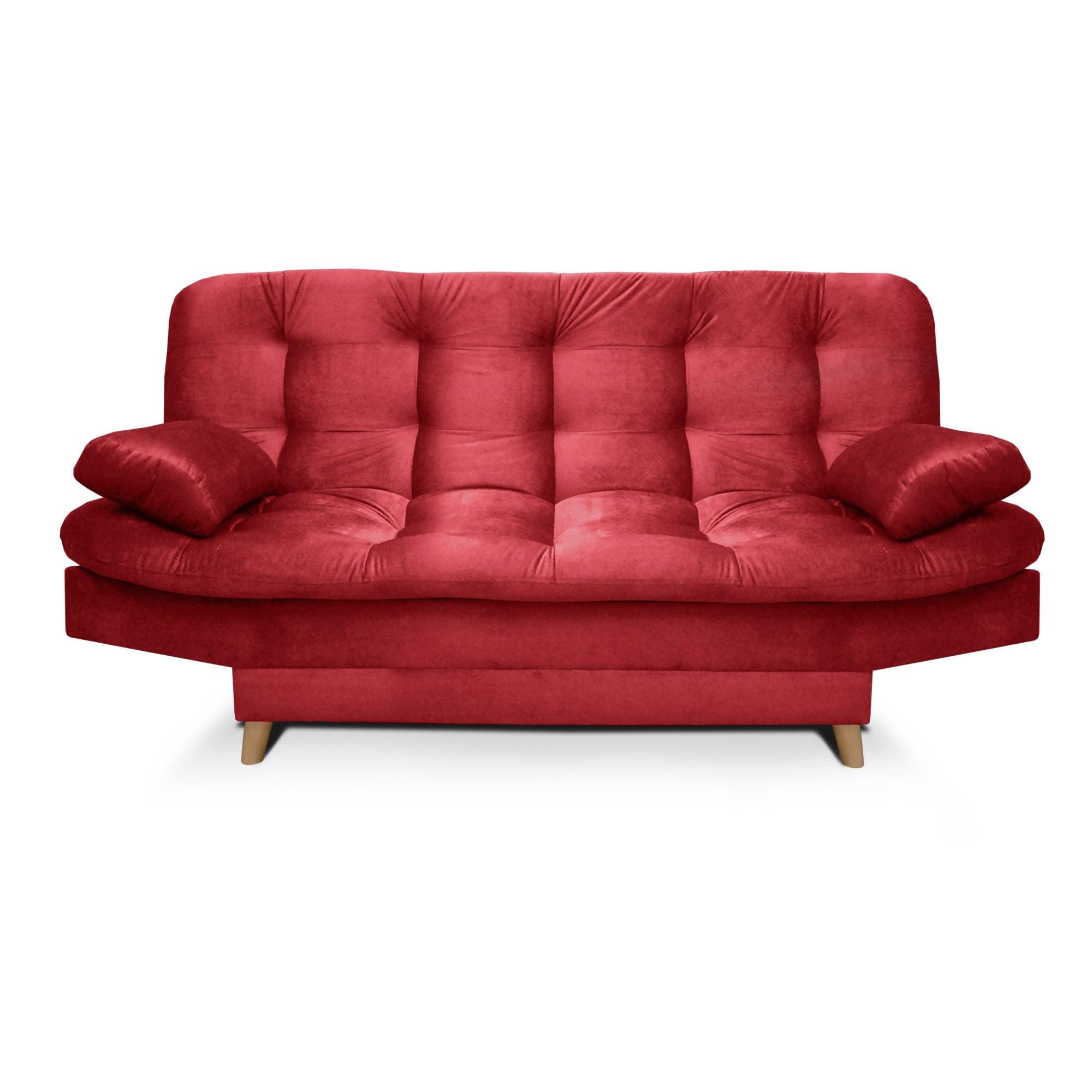 Sofacama Fendik 3 Posiciones Tela Rojo - VIRTUAL MUEBLES