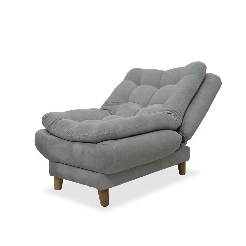 Sala Damasco jumbo Lino gris, cojines de regalo y patas de madera - VIRTUAL MUEBLES