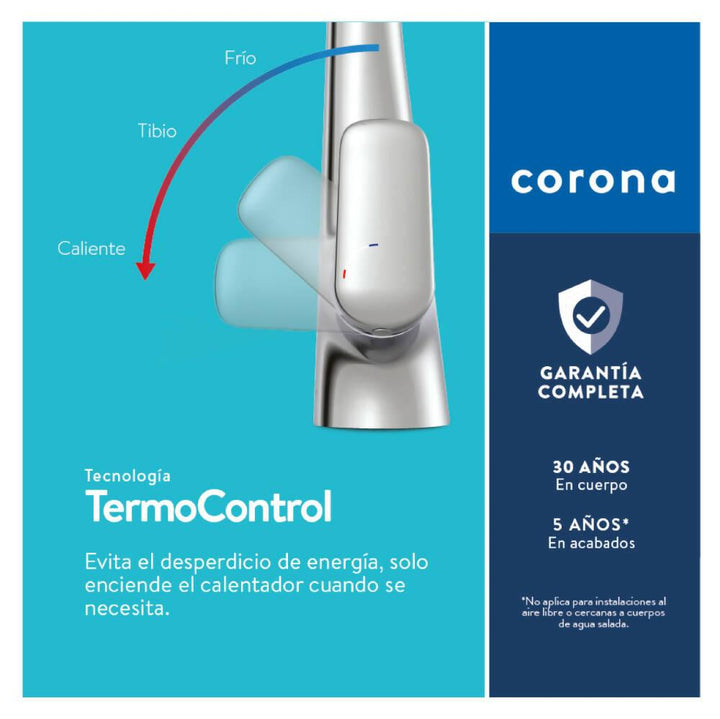 Grifería Lavamanos Corona Monocontrol Liquid Niquel Alta - VIRTUAL MUEBLES