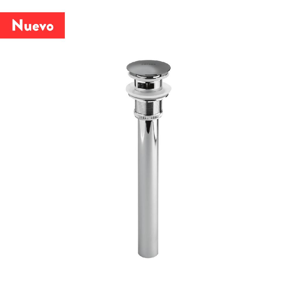 Desagüe Grival Push Metálico con Rebose Titanio - VIRTUAL MUEBLES