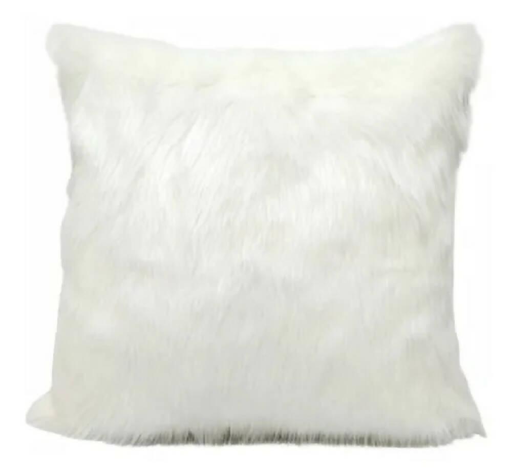 Kit X 2 Fundas Cojines Peluche Largo Blanco - VIRTUAL MUEBLES