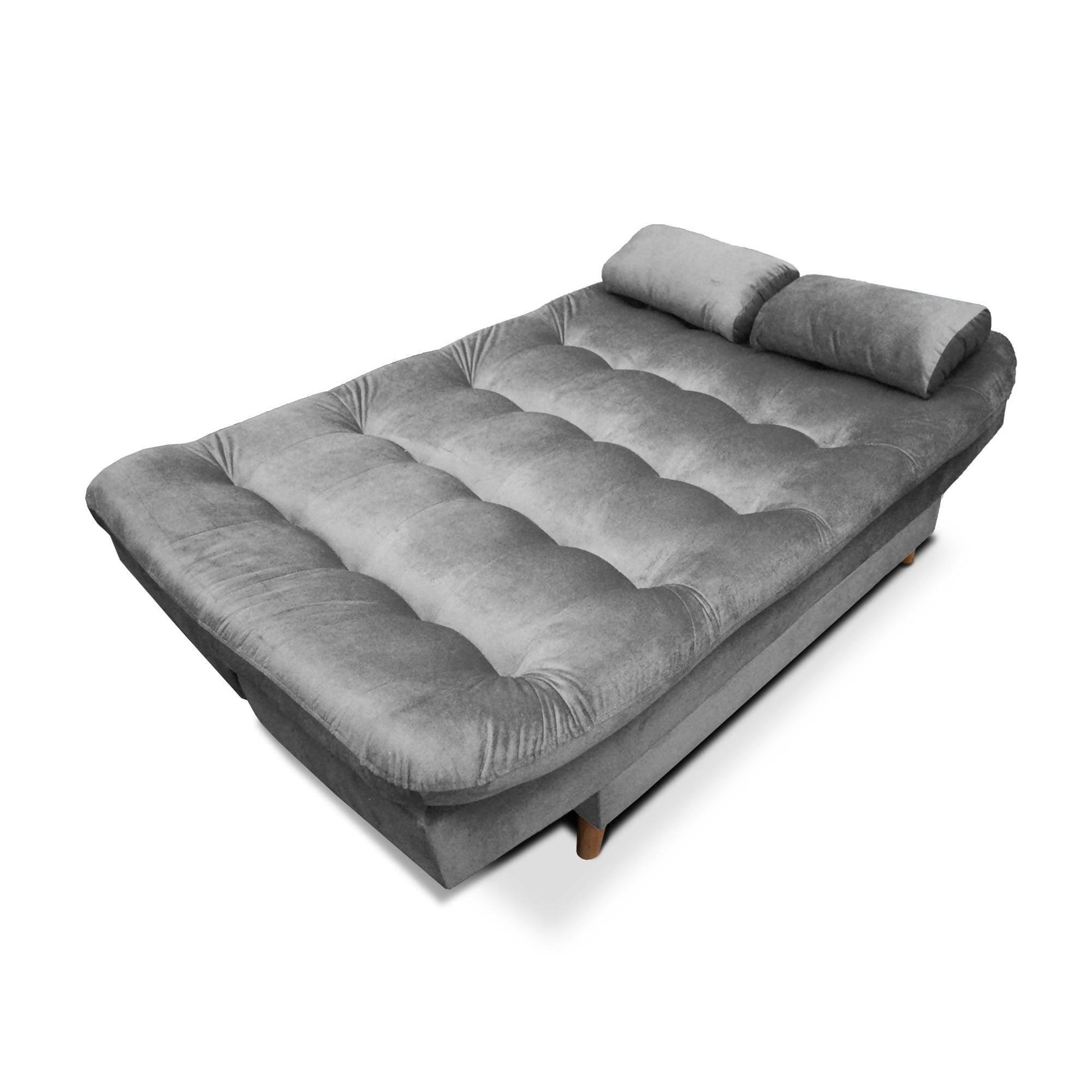Sofácama Clic Clac Fendik 3 Posiciones Tela gris - VIRTUAL MUEBLES